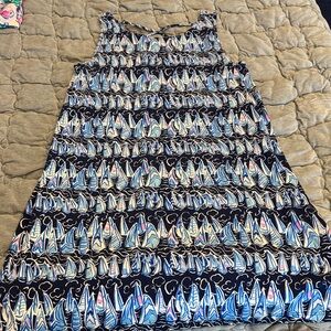 Lilly Pulitzer Navy and Blue Sailboat Midi Dress